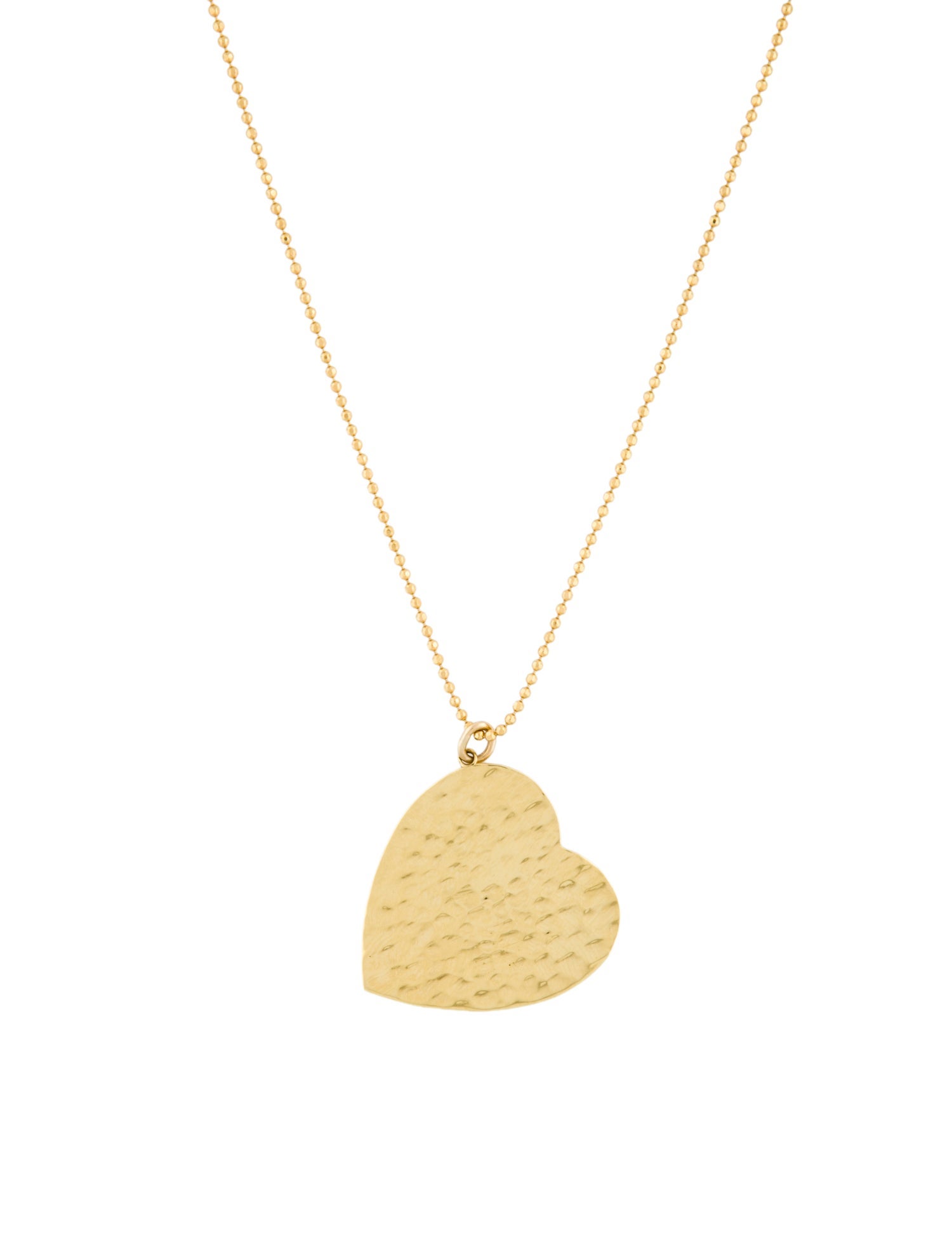 Jennifer Meyer 18K Large Hammered Heart Pendant Necklace