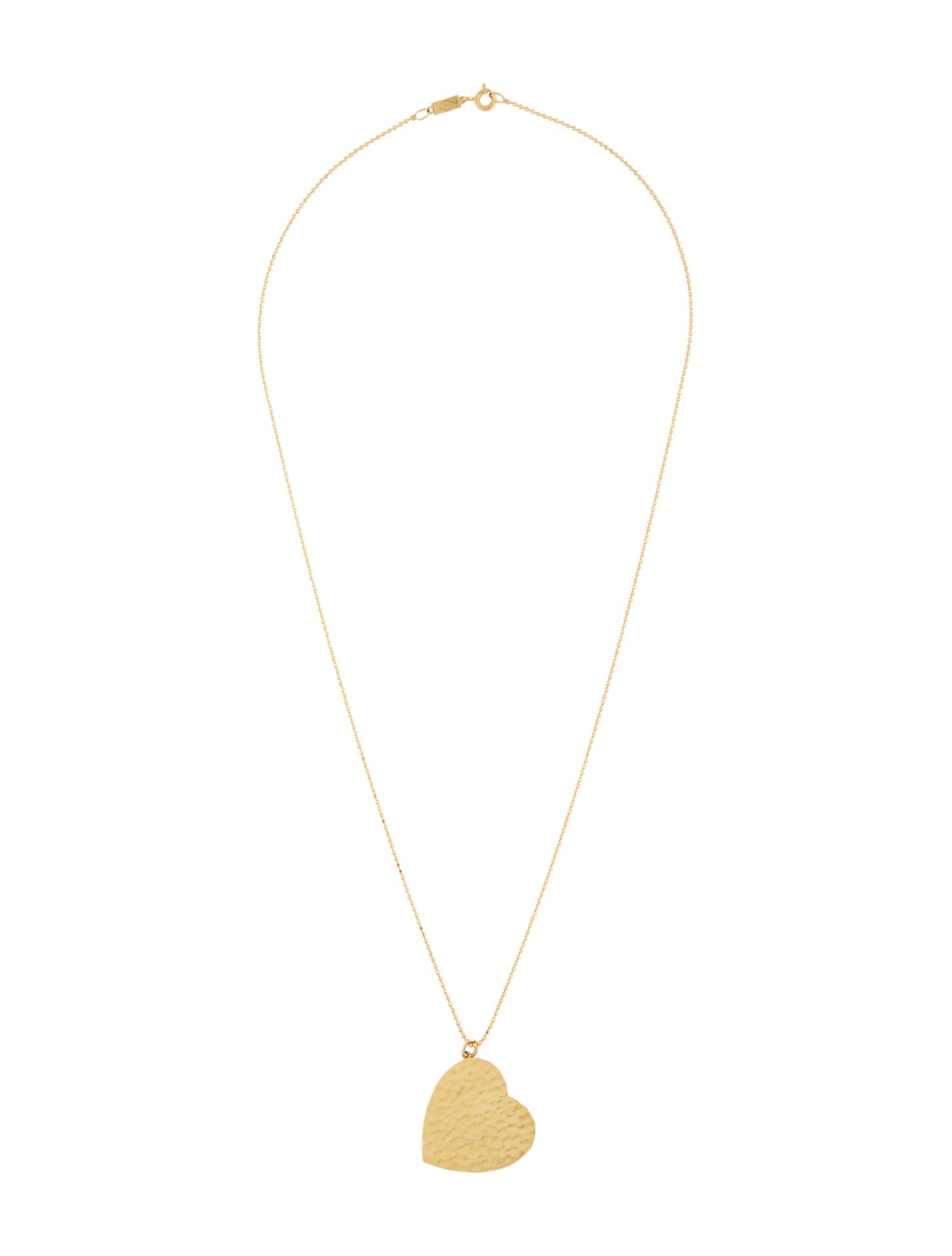 Jennifer Meyer 18K Large Hammered Heart Pendant Necklace