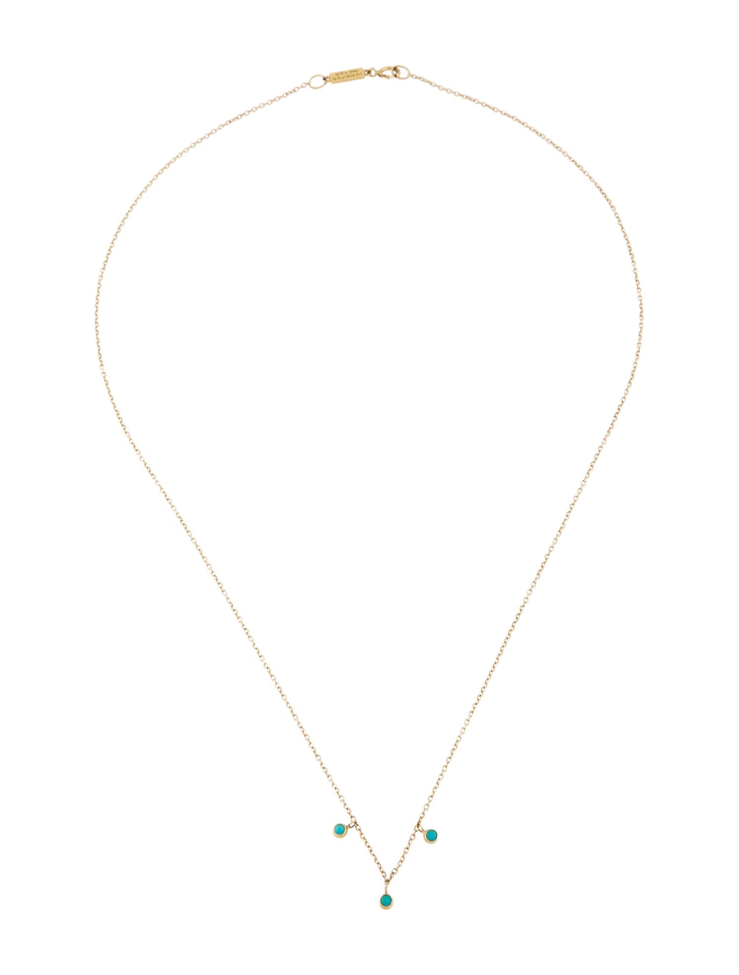 Jennifer Meyer Turquoise Mini Bezel Dangle Necklace