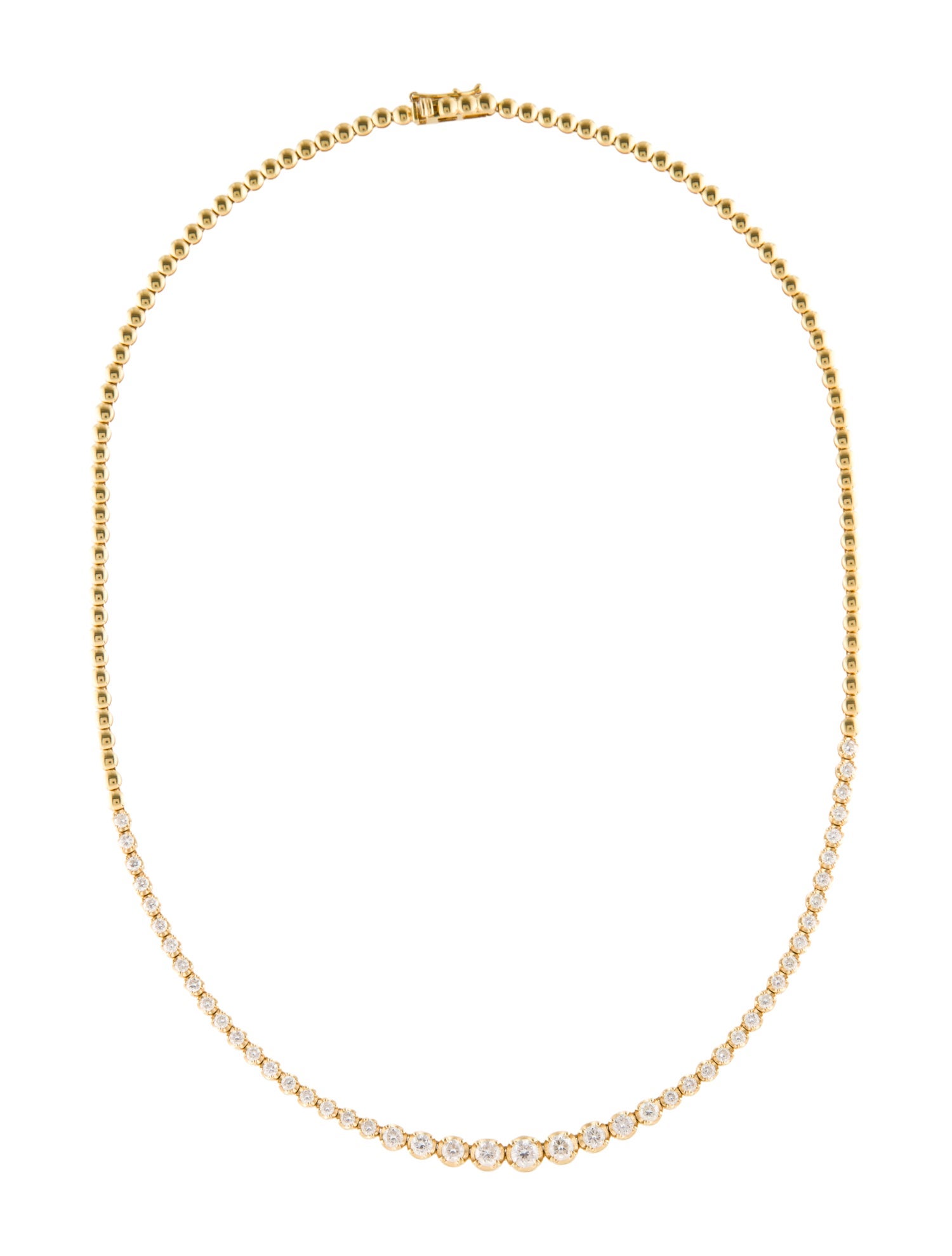 Jennifer Meyer 18K Diamond Graduated Tennis Necklace