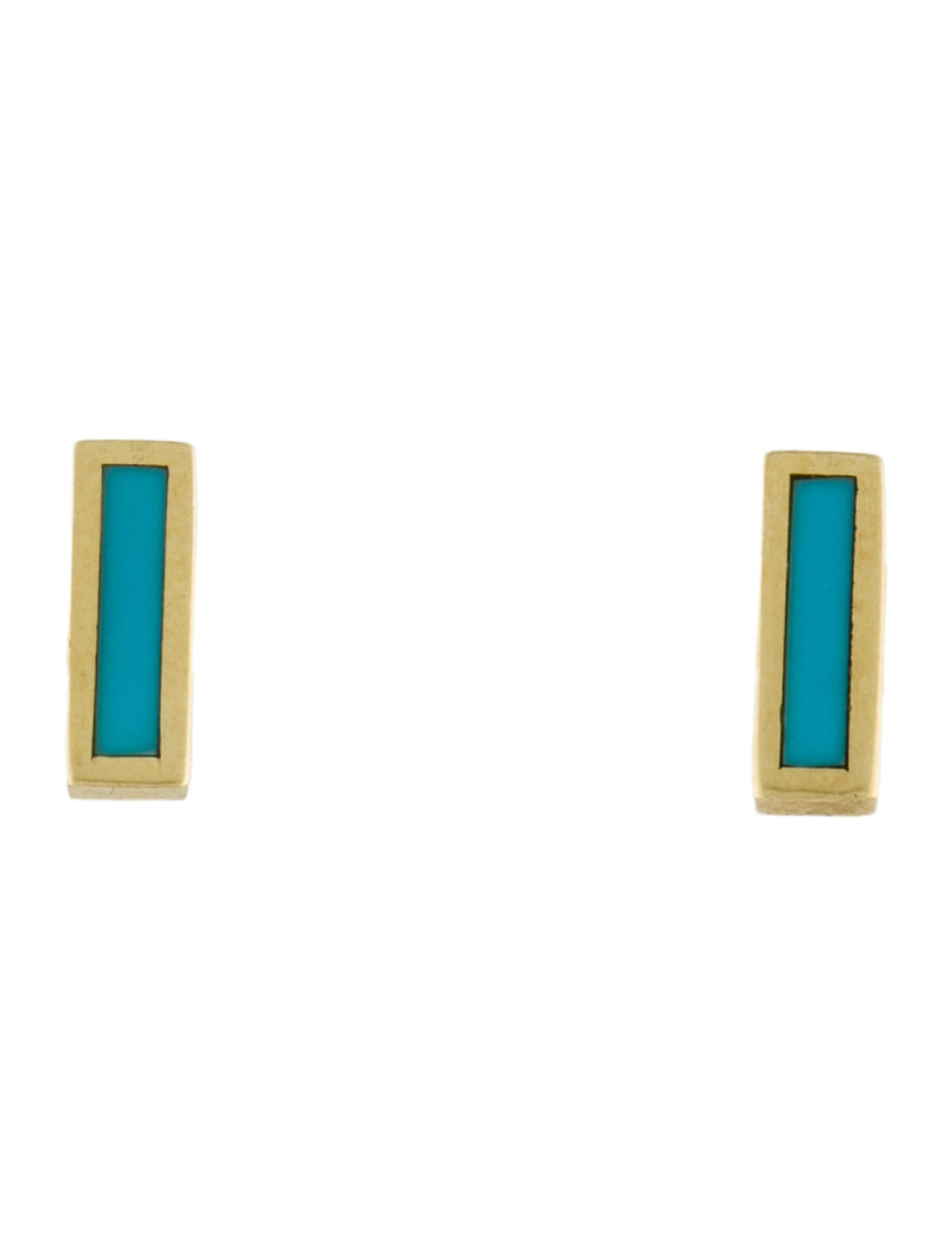 Jennifer Meyer 18K Resin Inlay Bar Stud Earrings