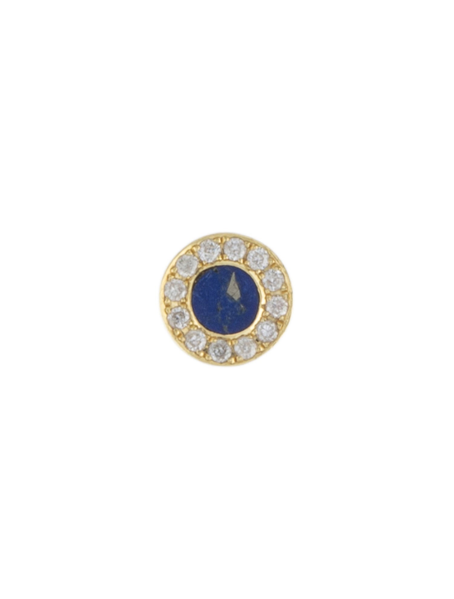 Jennifer Meyer 18K Lapis Lazuli & Diamond Inlay Circle Single Stud Earring