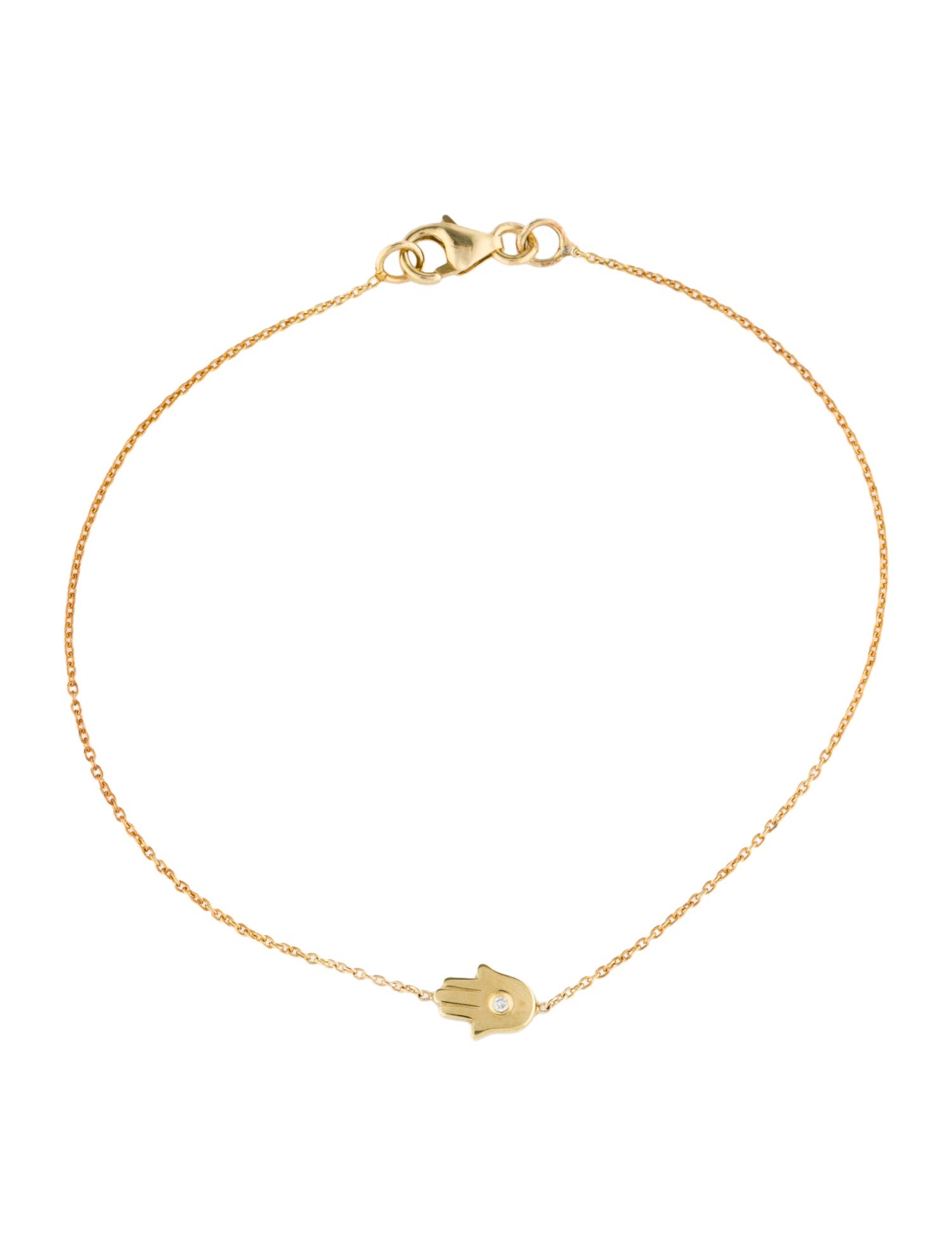 Jennifer Meyer 18K Diamond Hamsa Station Bracelet