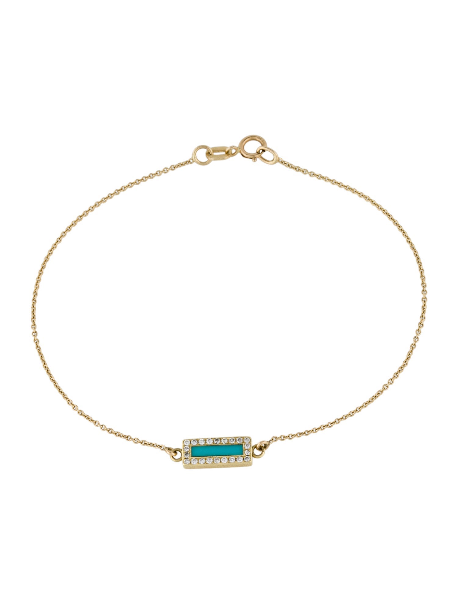 Jennifer Meyer 18K Diamond & Resin Inlay Charm Bracelet