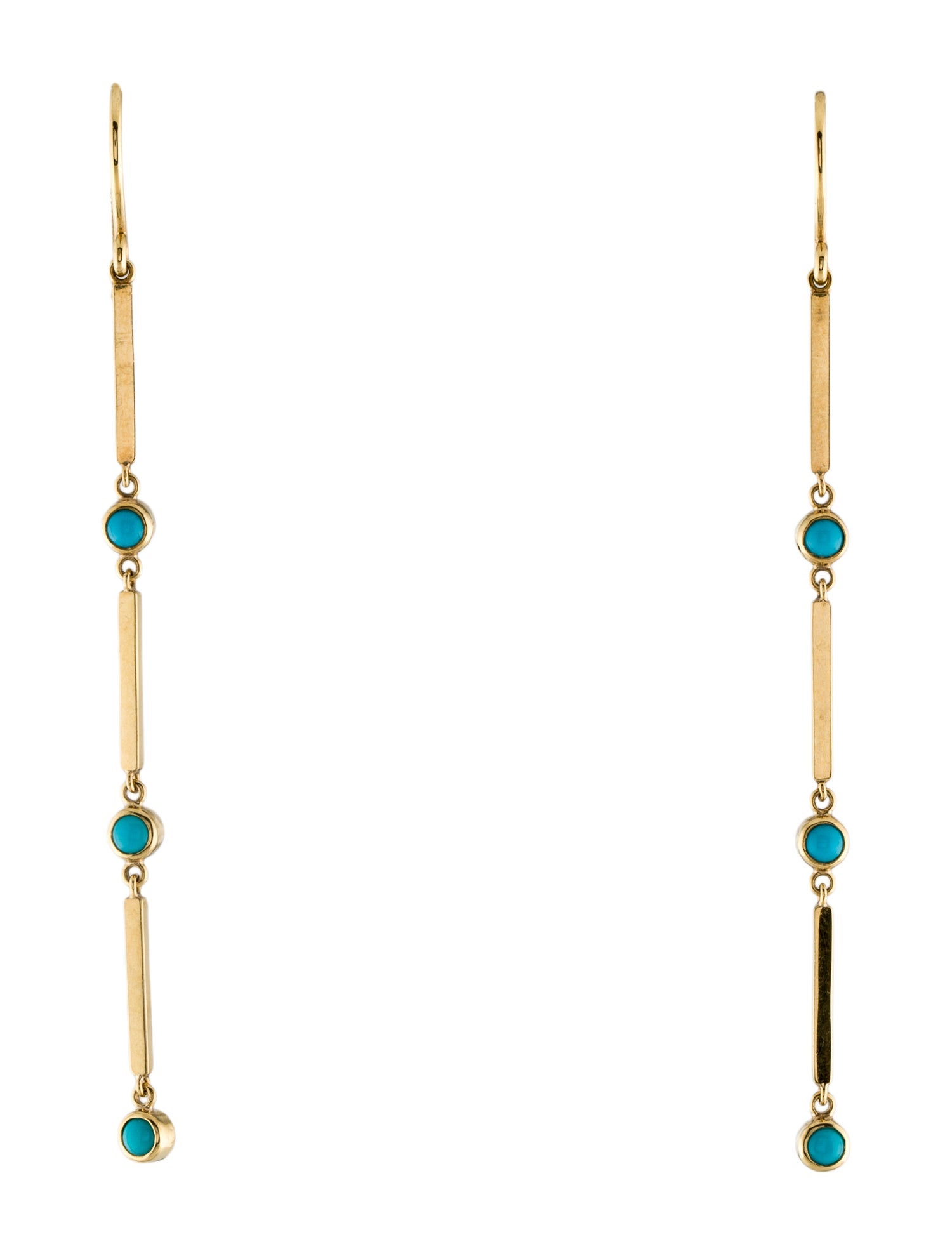 Jennifer Meyer 18K Turquoise Drop Earrings