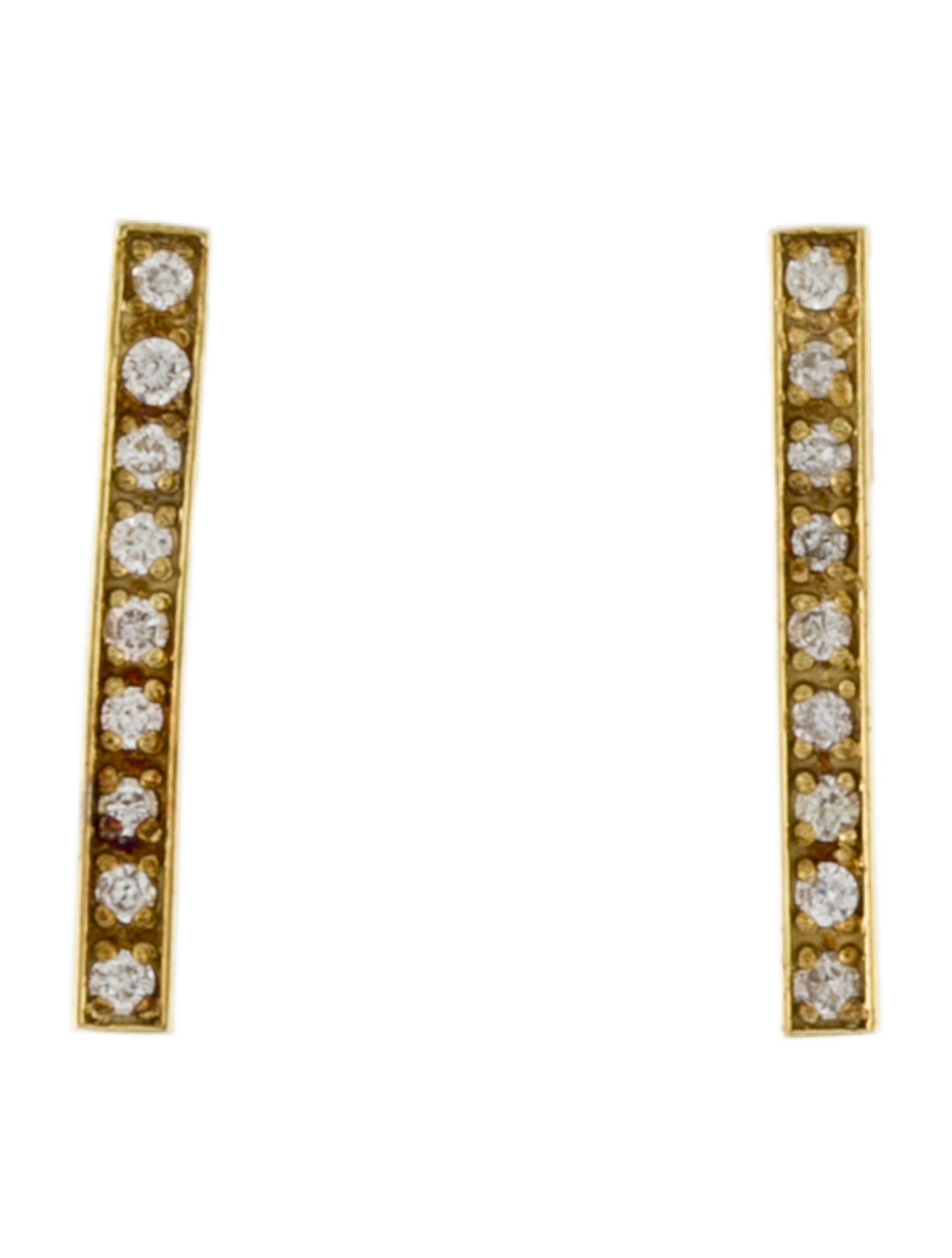Jennifer Meyer 18k Diamond Bar Stud Earrings