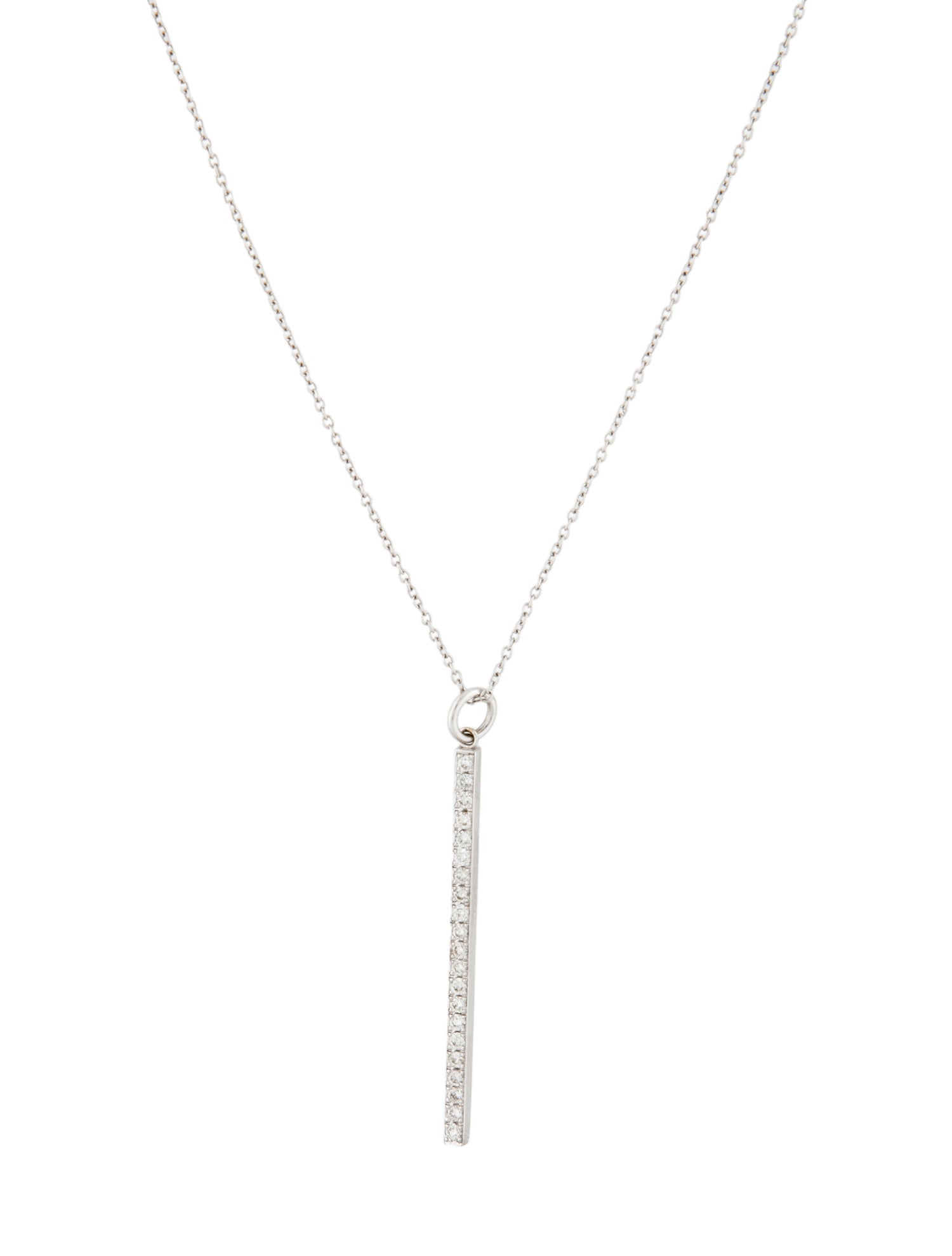 Jennifer Meyer 18K Diamond Bar Necklace W/ 14K Chain