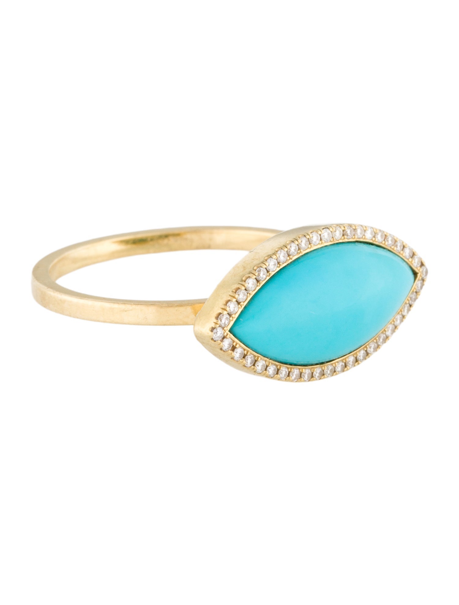 Jennifer Meyer 14K Composite Turquoise & Diamond Marquise Ring