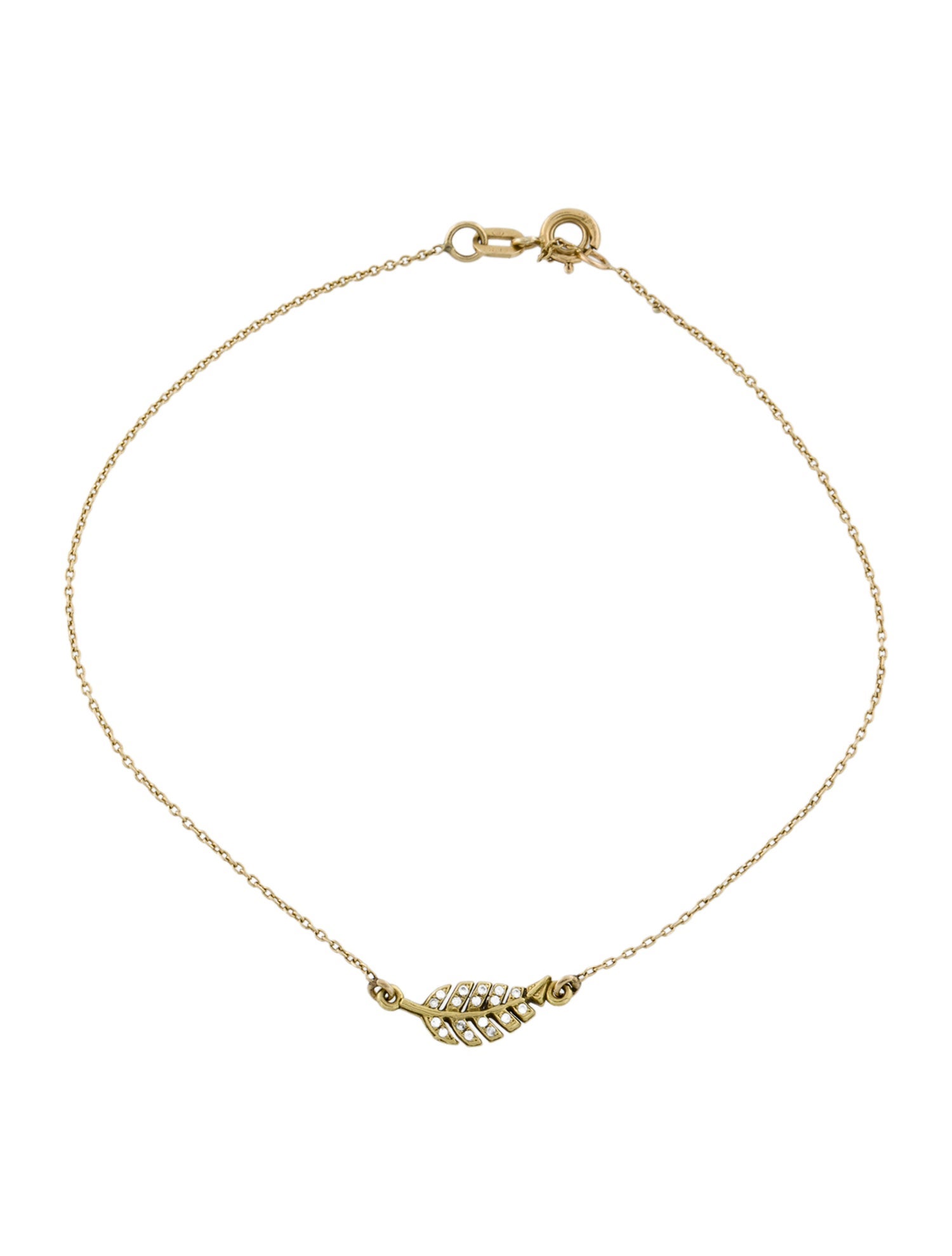 Jennifer Meyer 18K Diamond Mini Leaf Bracelet