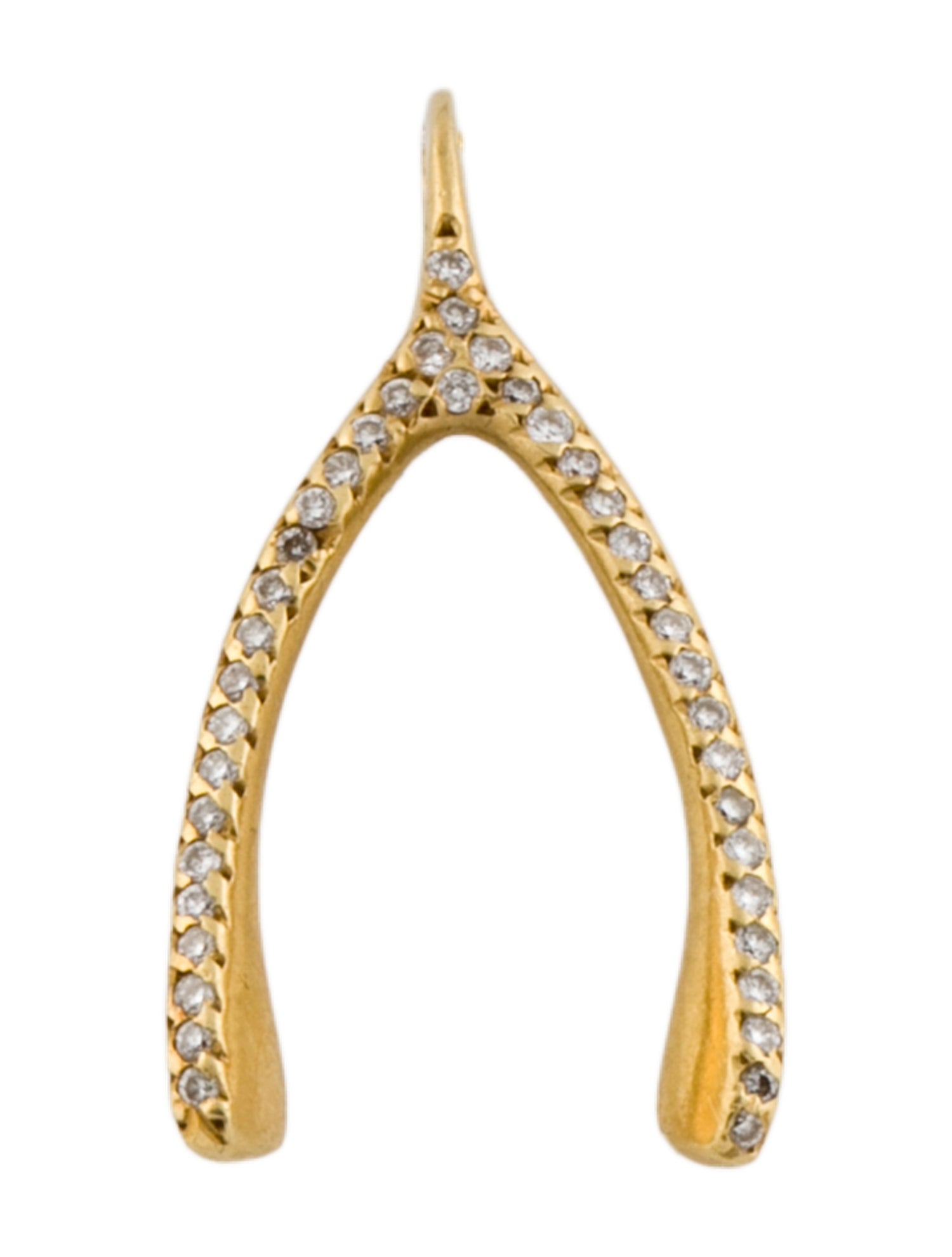 Jennifer Meyer 18K Diamond Wishbone Pendant