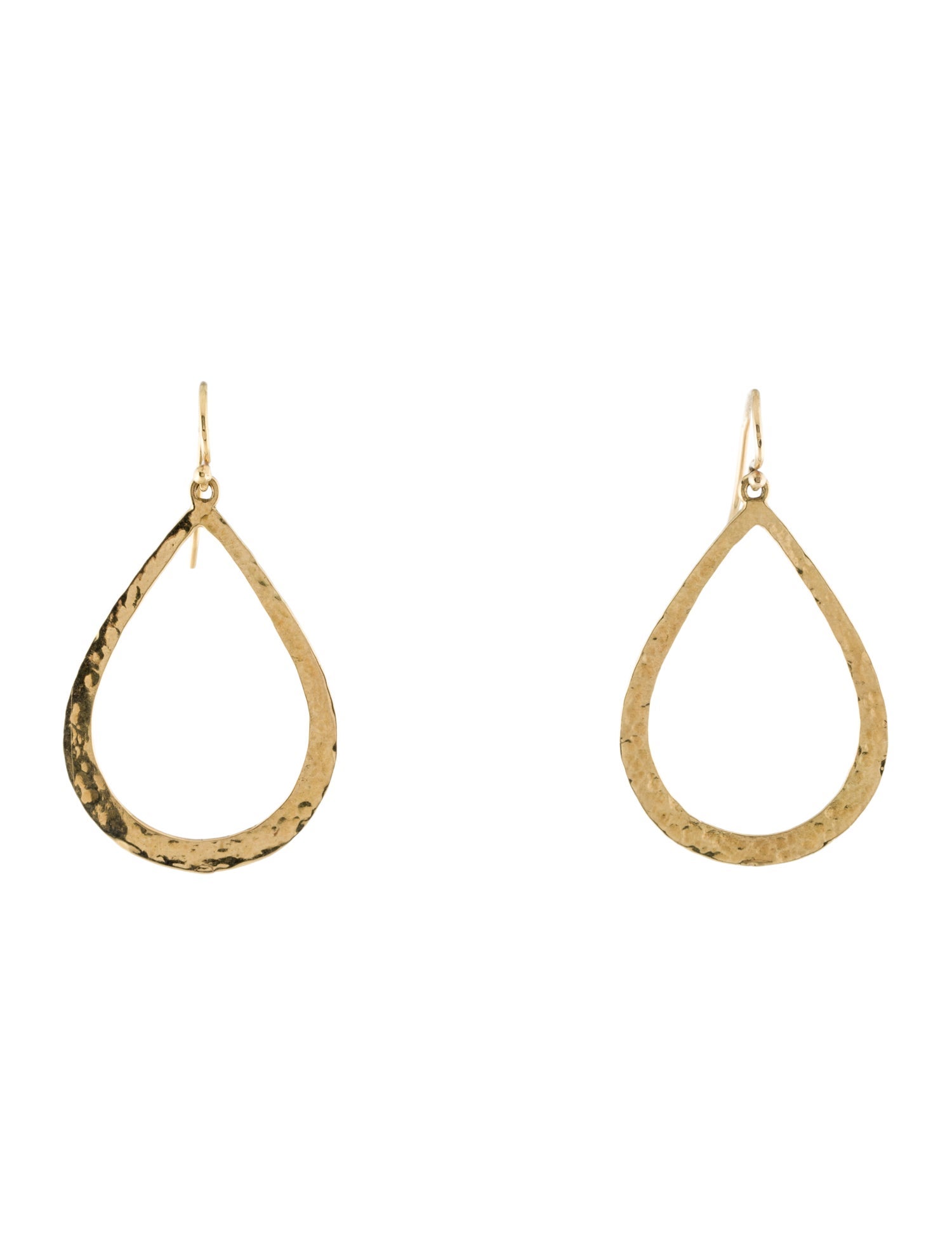 Jennifer Meyer 18K Medium Hammered Drop Earrings