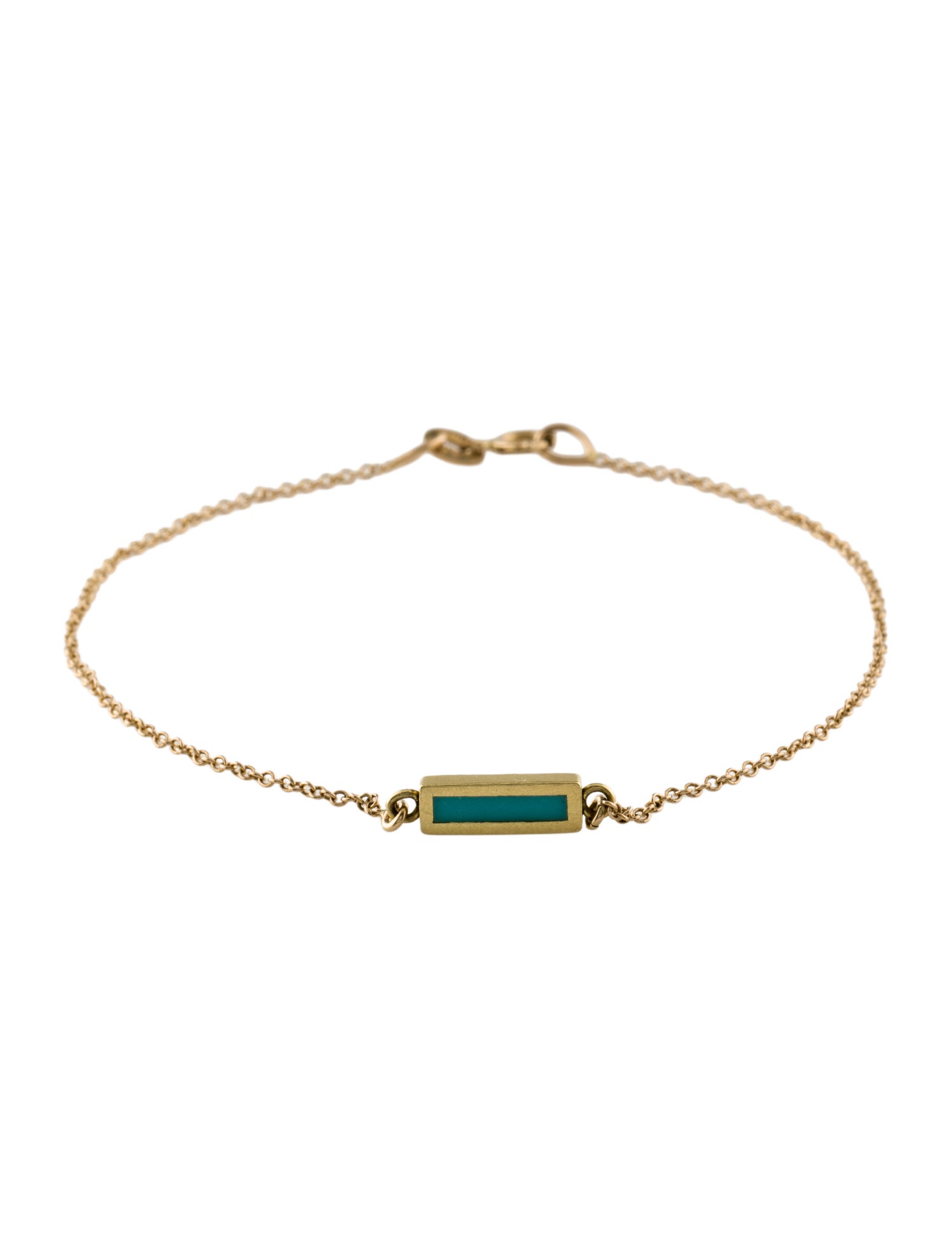 Jennifer Meyer 18K Resin Inlay Bar Bracelet w/ 14K Clasp