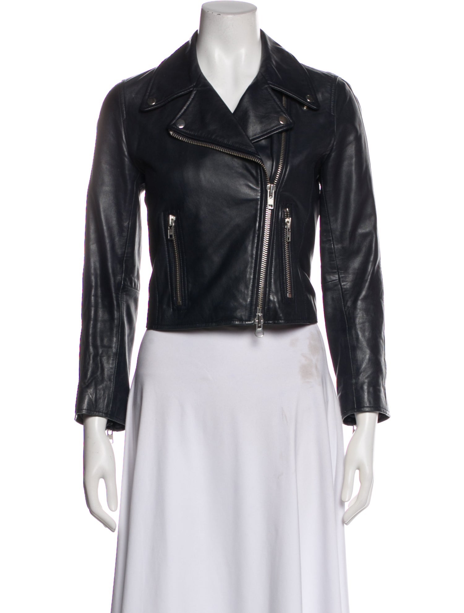 Jennifer Meyer Lamb Leather Biker Jacket
