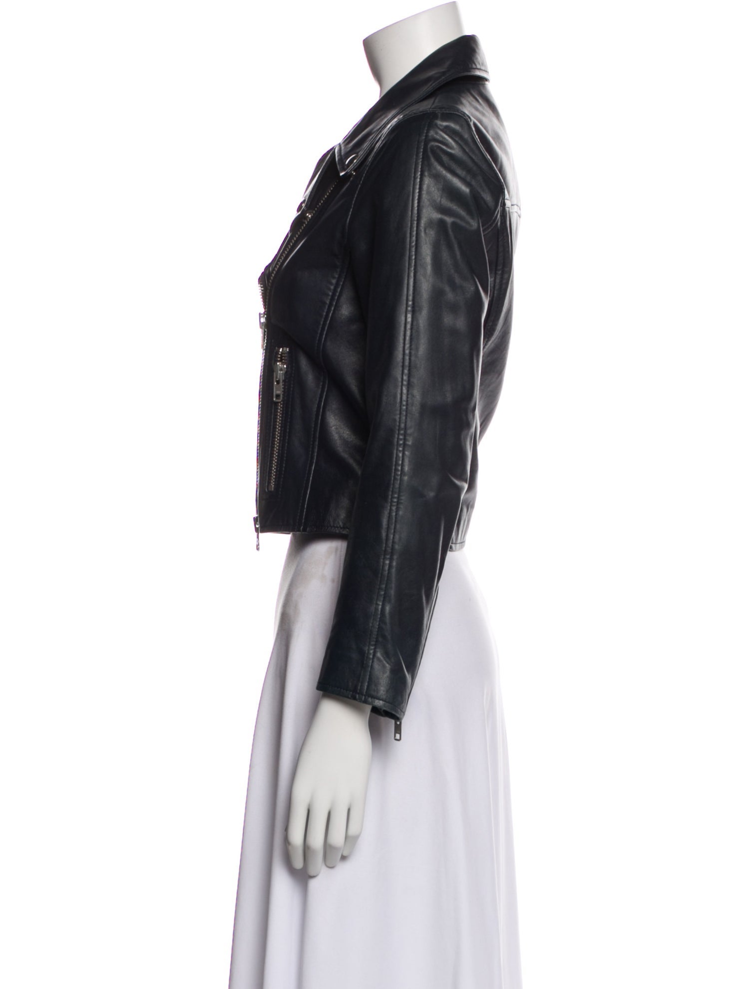 Jennifer Meyer Lamb Leather Biker Jacket