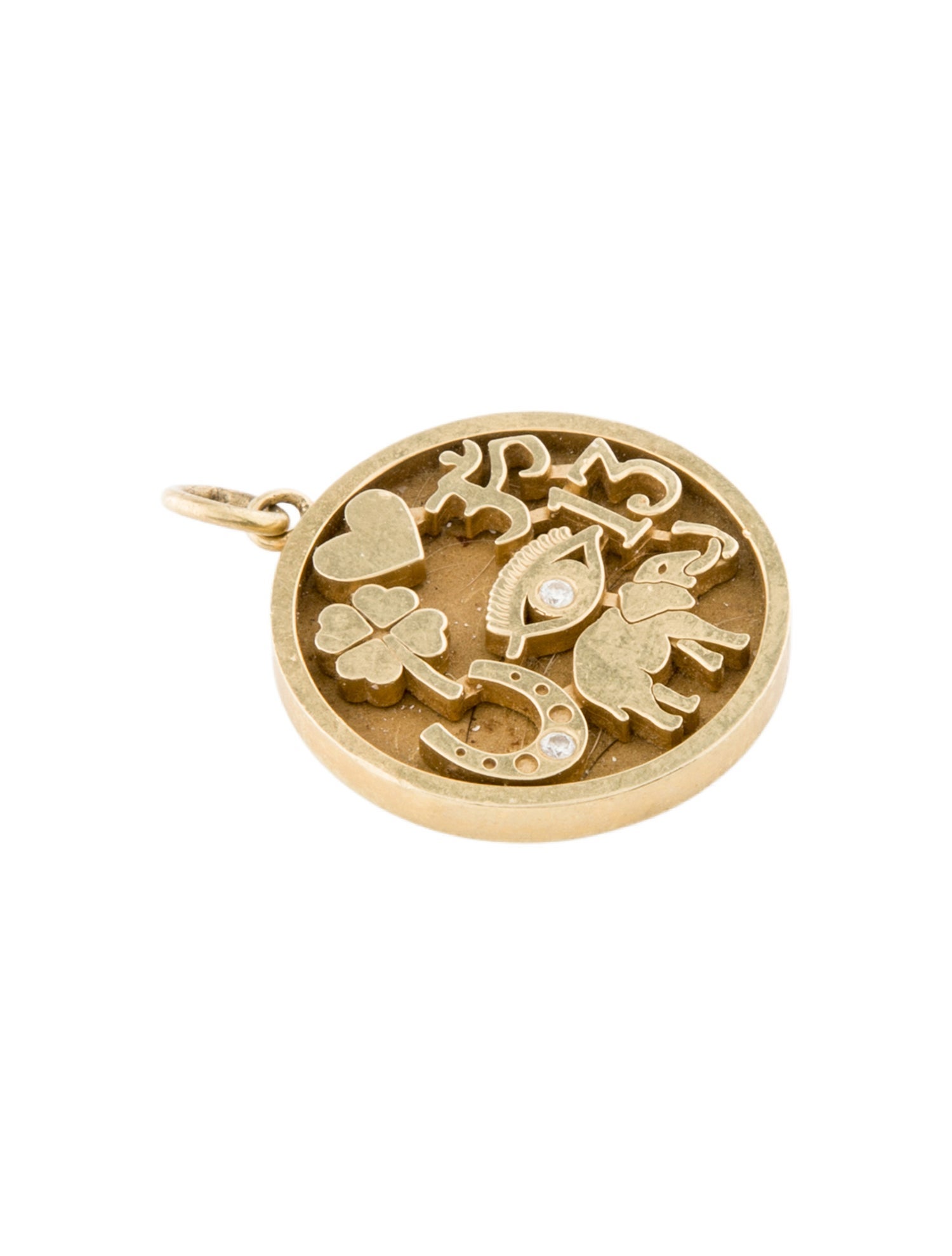 Jennifer Meyer 18K Diamond Good Luck Pendant