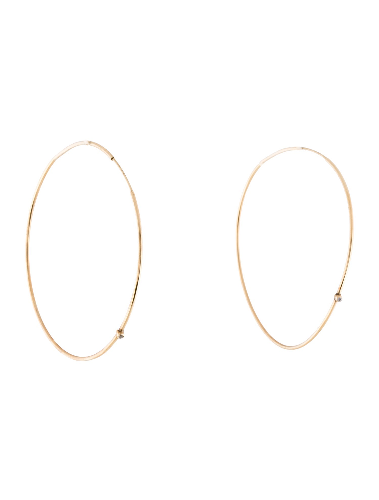 Jennifer Meyer 14K Diamond Large Hoop Earrings