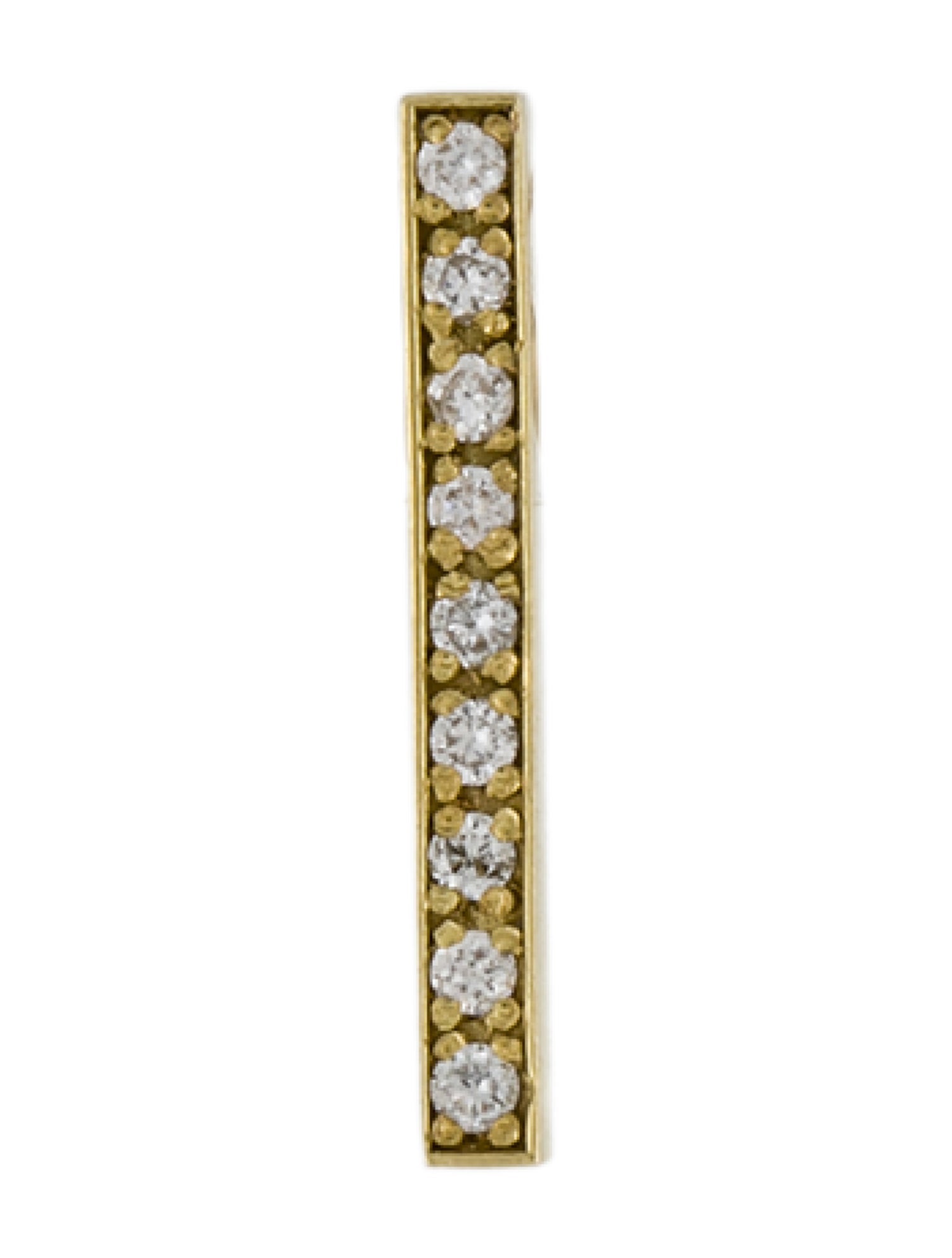 Jennifer Meyer 18K Diamond Long Bar Stud Earring