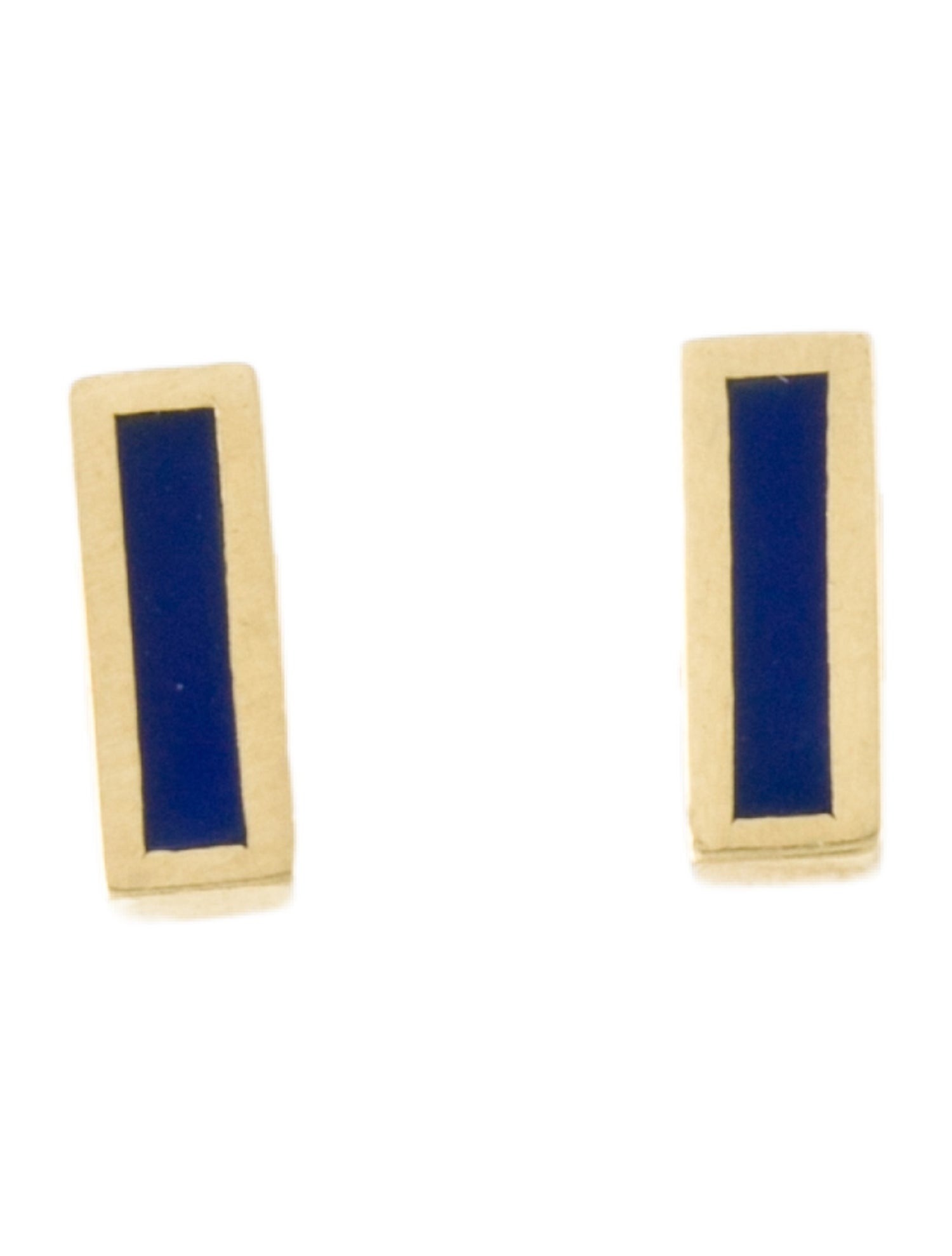 Jennifer Meyer 14K Resin Inlay Bar Stud Earrings
