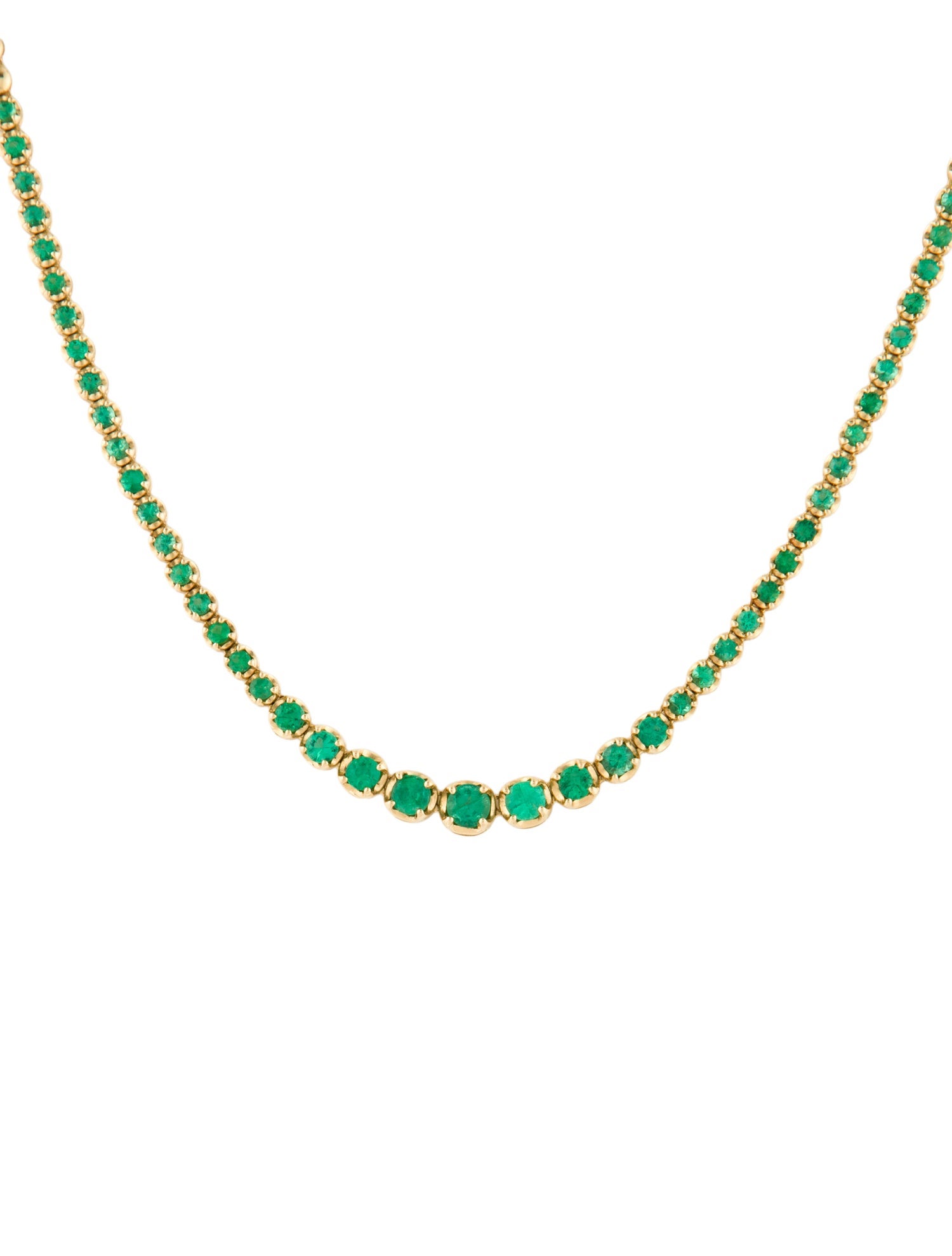 Jennifer Meyer 18K 2.26ctw Emerald Graduating Tennis Necklace