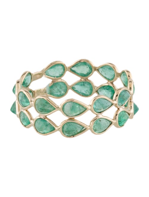 Jewelmak 14K 3.12ctw Emerald Eternity Band