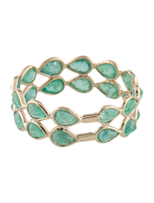 Jewelmak 14K 3.12ctw Emerald Eternity Band