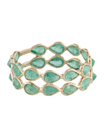 Jewelmak 14K 3.12ctw Emerald Eternity Band