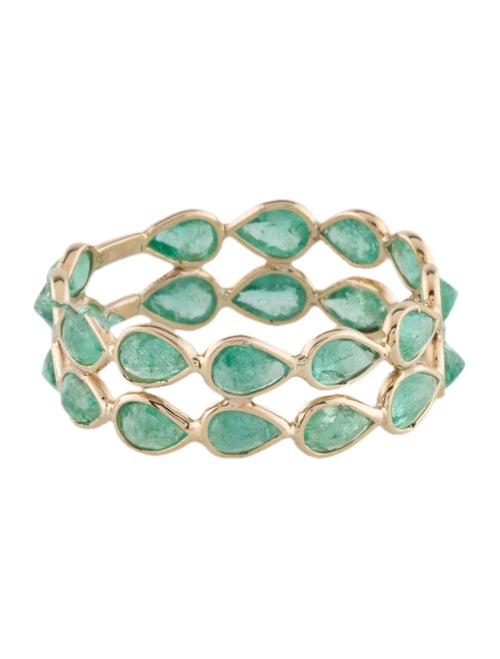Jewelmak 14K 3.12ctw Emerald Eternity Band