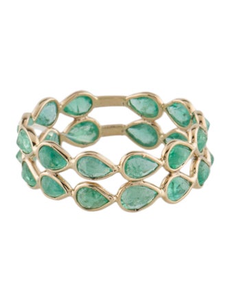 Jewelmak 14K 3.12ctw Emerald Eternity Band