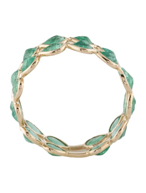 Jewelmak 14K 3.12ctw Emerald Eternity Band