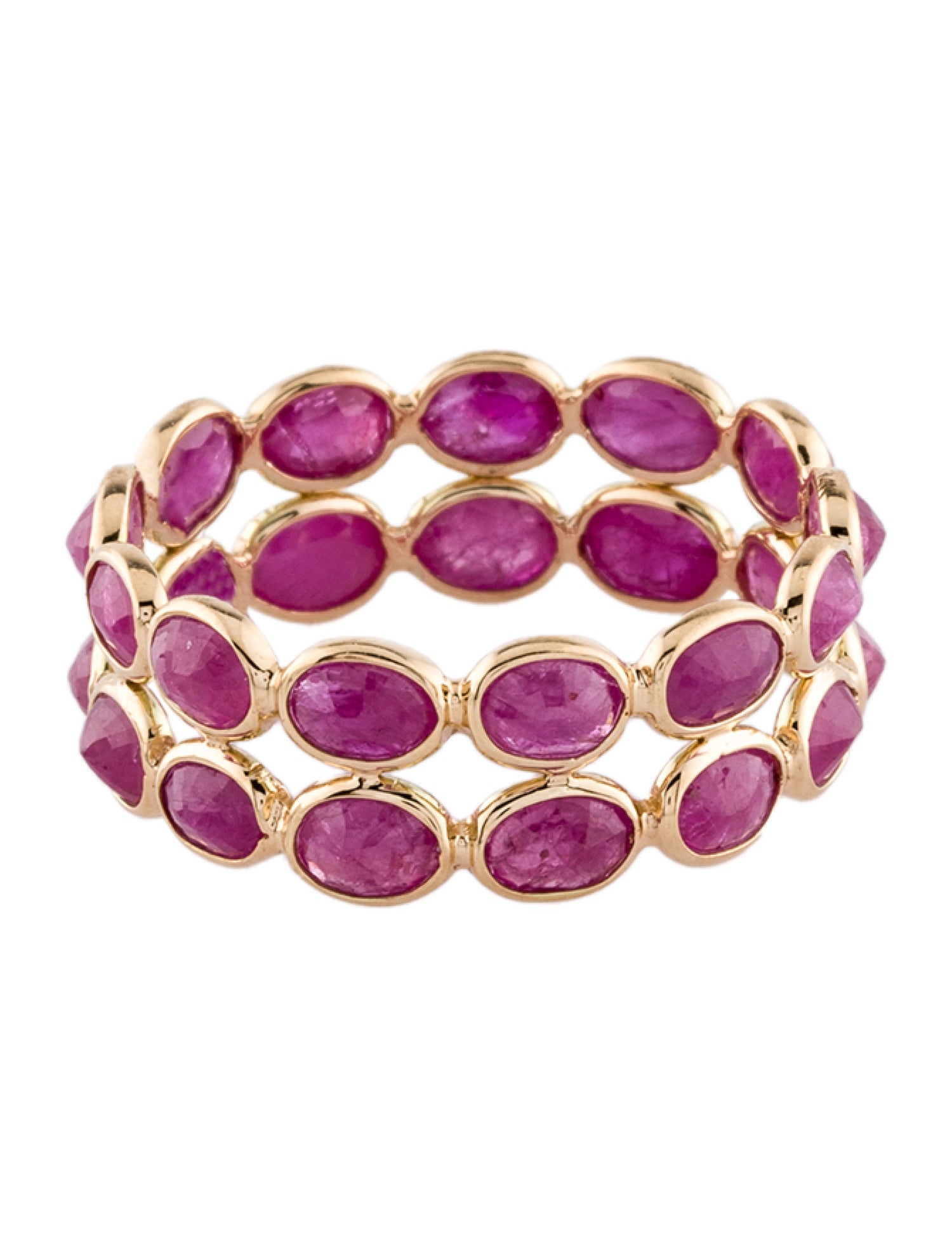 Jewelmak 14K 4.51ctw Ruby Eternity Band