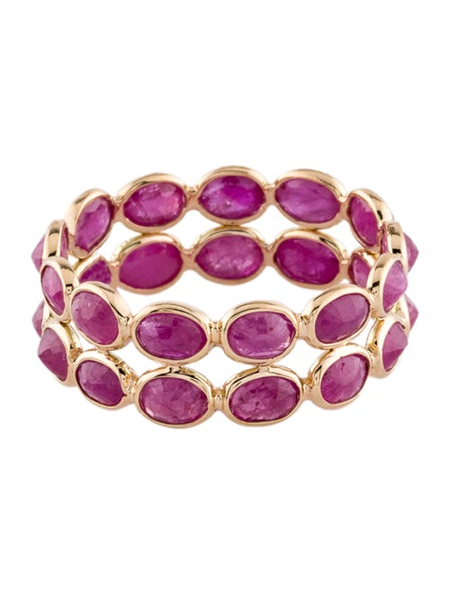 Jewelmak 14K 4.51ctw Ruby Eternity Band