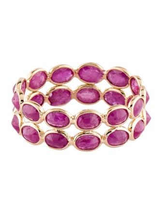 Jewelmak 14K 4.51ctw Ruby Eternity Band