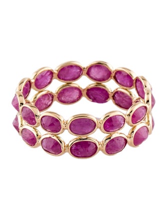 Jewelmak 14K 4.51ctw Ruby Eternity Band