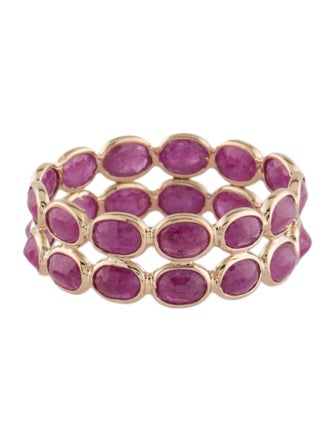 Jewelmak 14K 4.51ctw Ruby Eternity Band