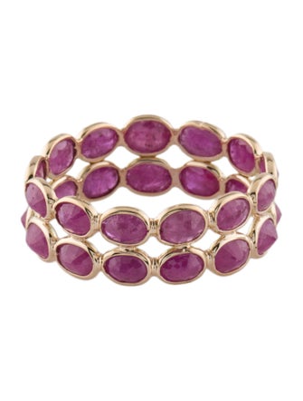 Jewelmak 14K 4.51ctw Ruby Eternity Band