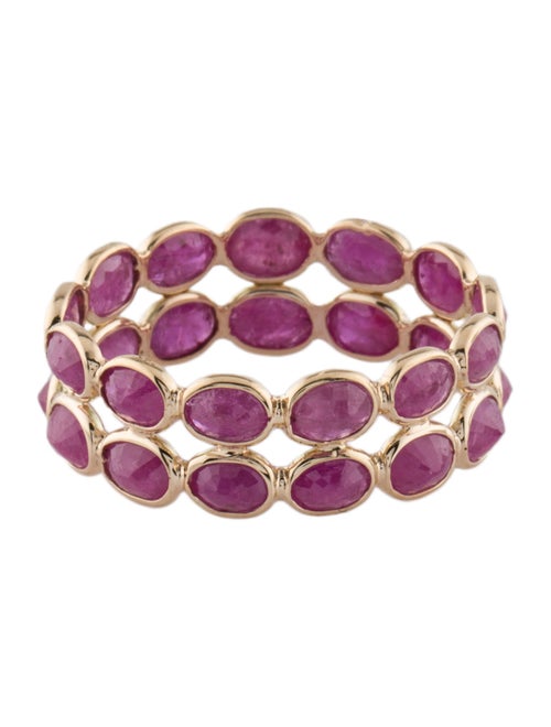 Jewelmak 14K 4.51ctw Ruby Eternity Band