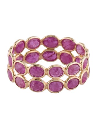 Jewelmak 14K 4.51ctw Ruby Eternity Band