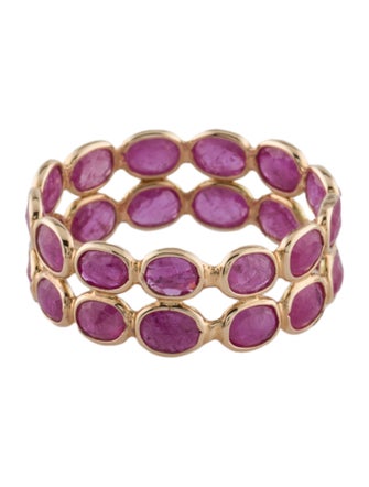 Jewelmak 14K 4.51ctw Ruby Eternity Band