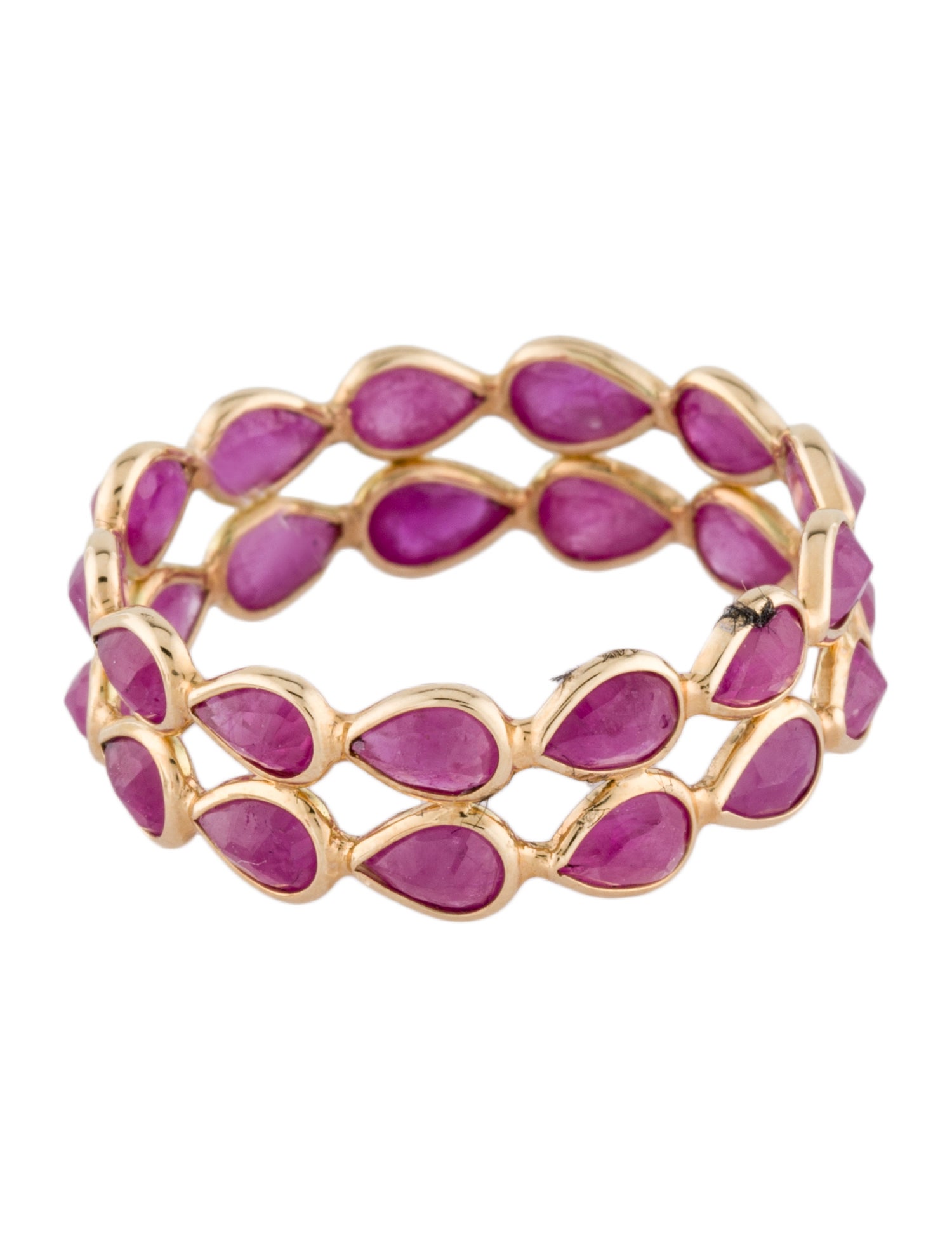 Jewelmak 14K 4.16ctw Ruby Eternity Band