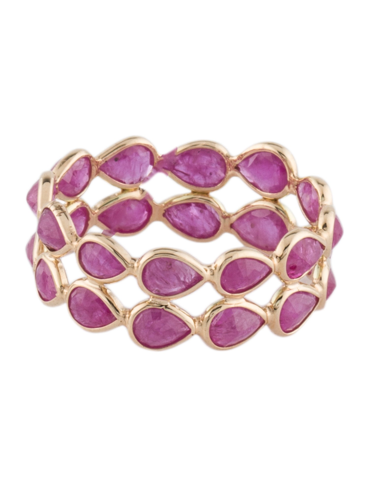 Jewelmak 14K 3.12ctw Ruby Eternity Band