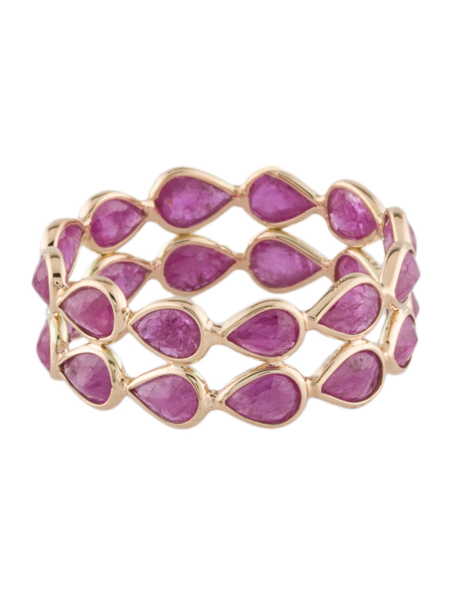 Jewelmak 14K 3.12ctw Ruby Eternity Band