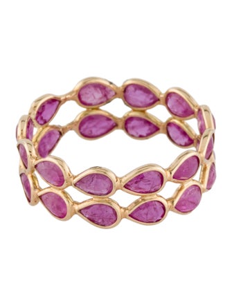 Jewelmak 14K 3.12ctw Ruby Eternity Band