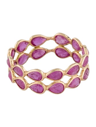 Jewelmak 14K 3.12ctw Ruby Eternity Band