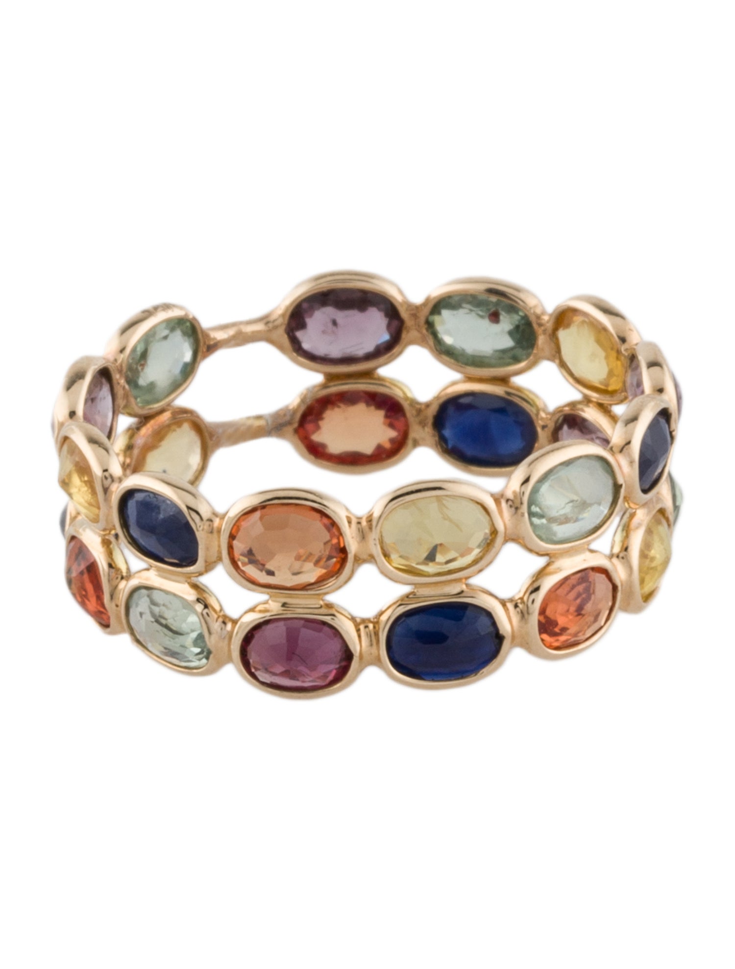 Jewelmak 14K 3.53ctw Sapphire Band