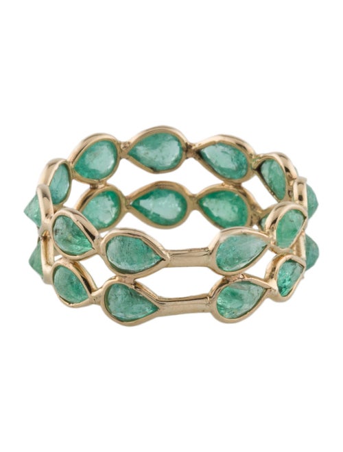 Jewelmak 14K 2.20ctw Emerald Eternity Band