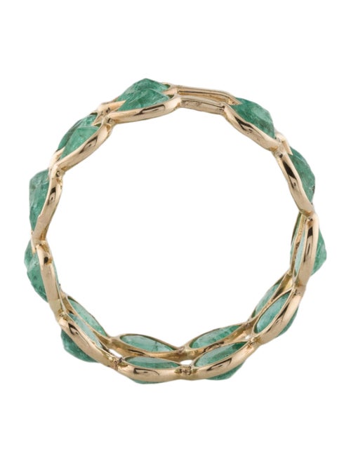 Jewelmak 14K 2.20ctw Emerald Eternity Band