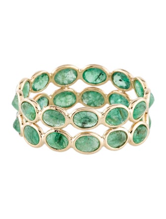 Jewelmak 14K 3.12ctw Emerald Eternity Band
