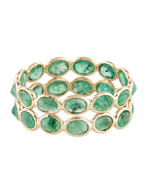Jewelmak 14K 3.12ctw Emerald Eternity Band