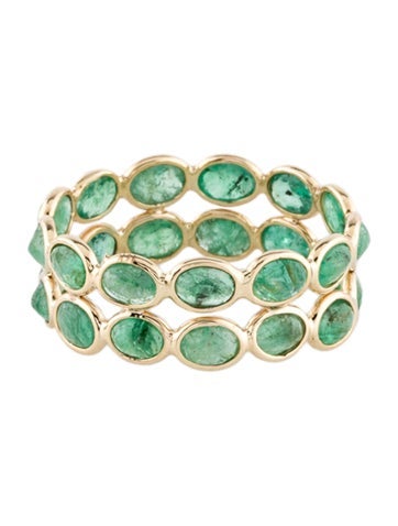 Jewelmak Eternity Band 14K 3.12ctw Emerald 7
