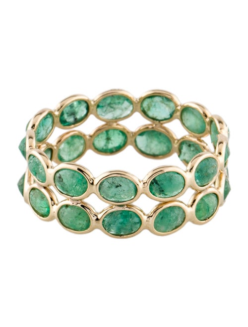 Jewelmak 14K 3.12ctw Emerald Eternity Band